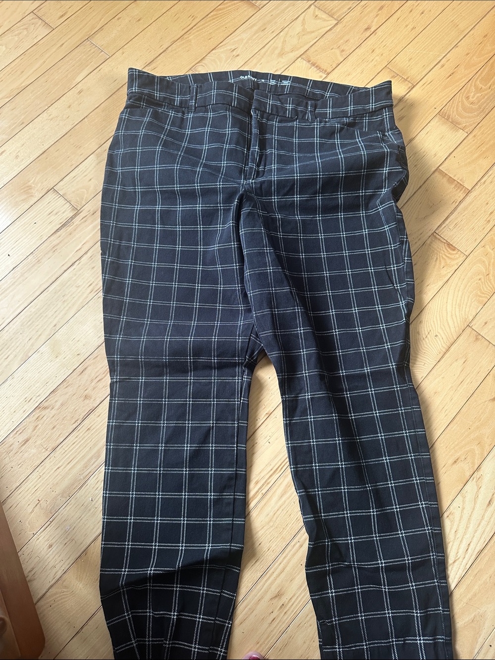 Old Navy Black Windowpane Skinny Pants